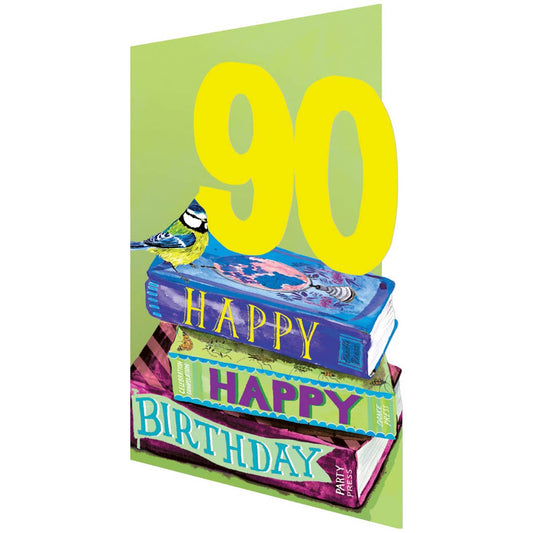 90 Bookstack Birthday Lasercut Card