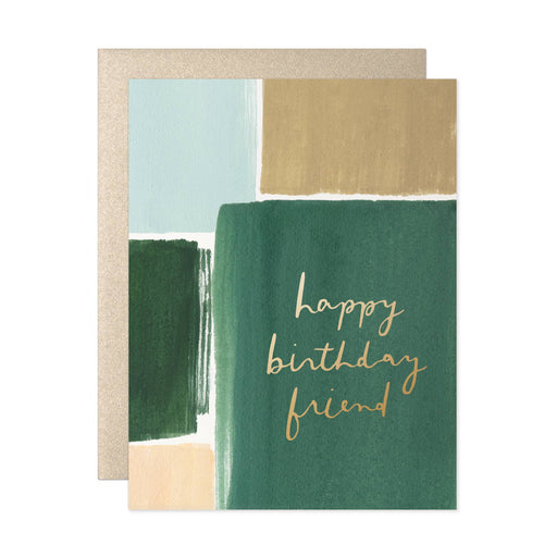 Green Block Happy Birthday Friend Card