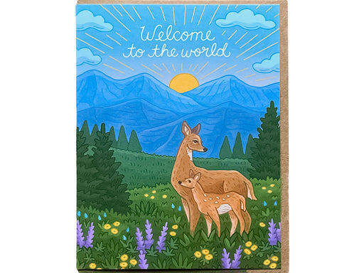 Deer Welcome to the World Baby Card