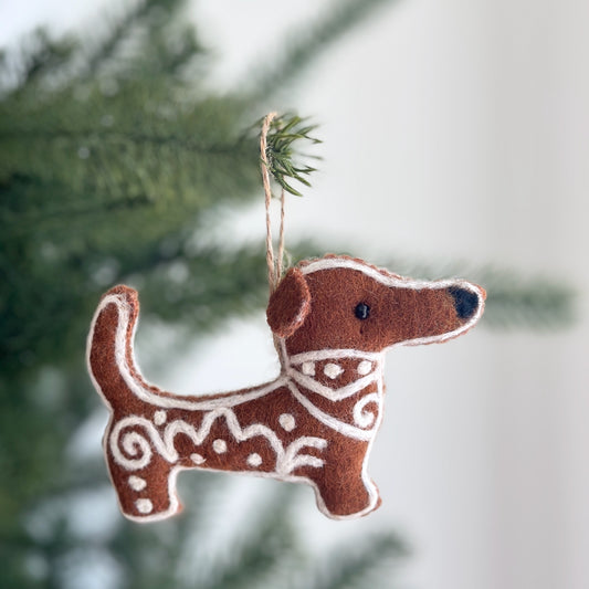 Gingerbread Dachshund Dog Ornament