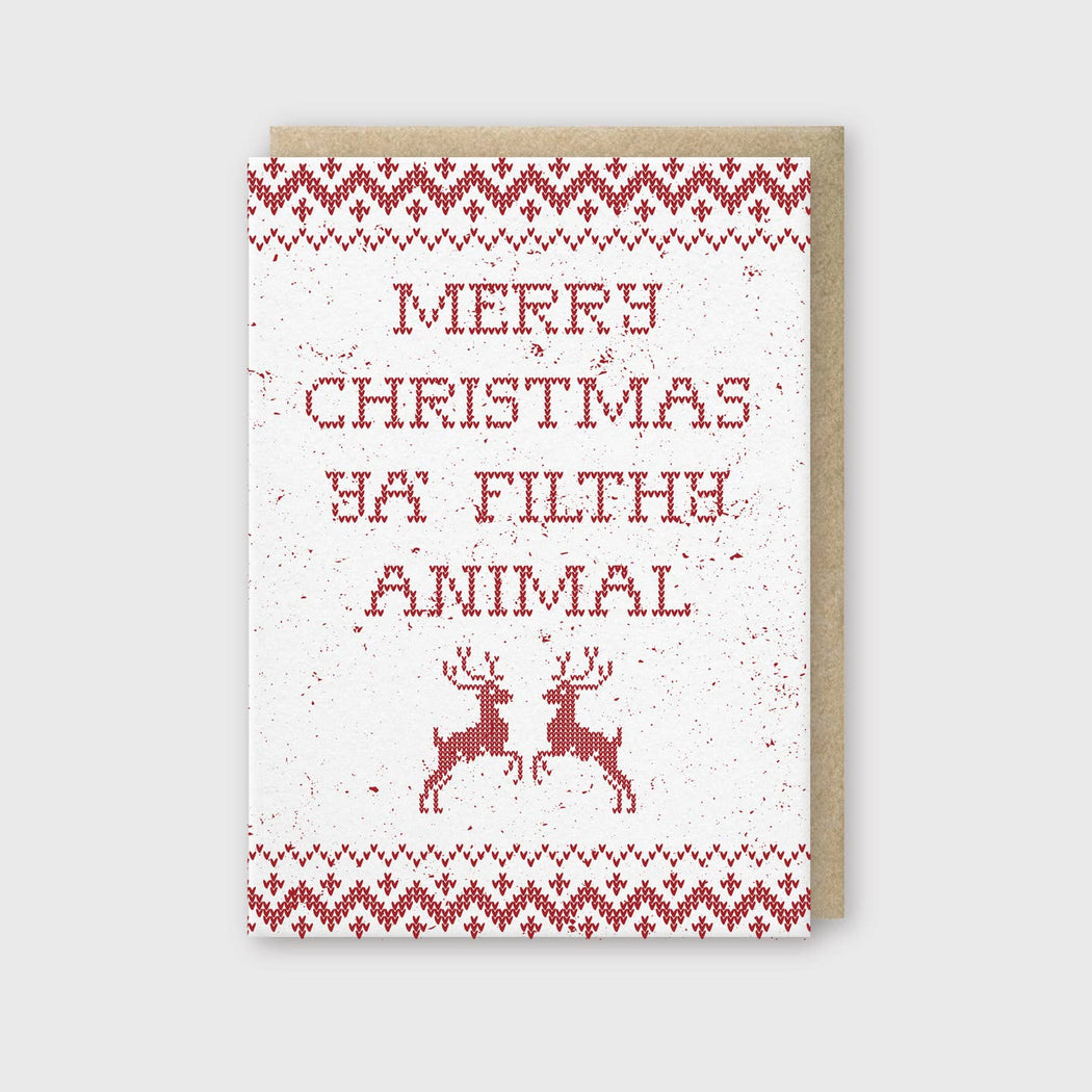 Filthy Animal Merry Christmas Card