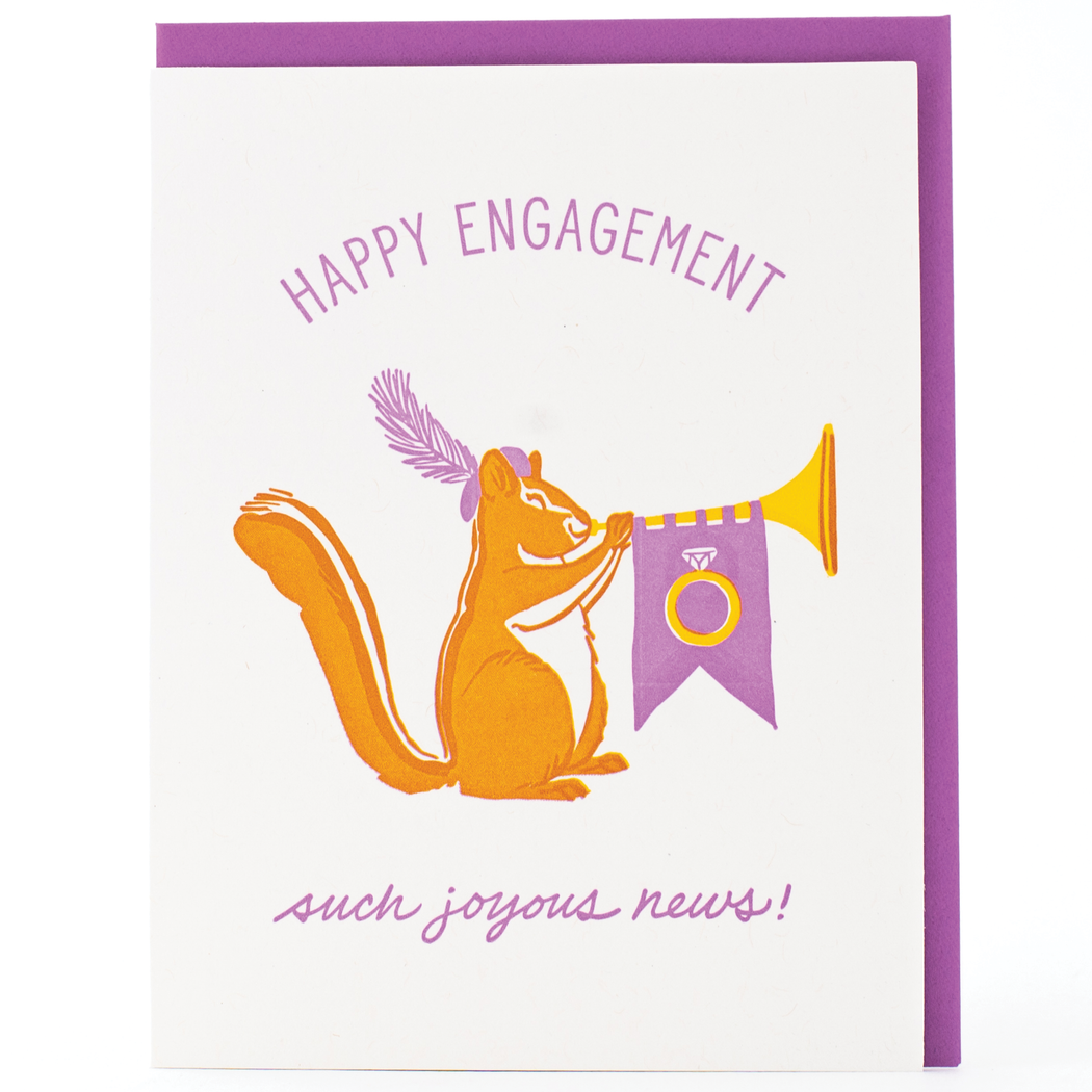 Squirrel Fanfare Engagement Card