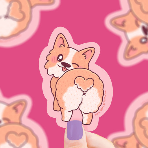 Corgi Dog Heart Butt Vinyl Sticker