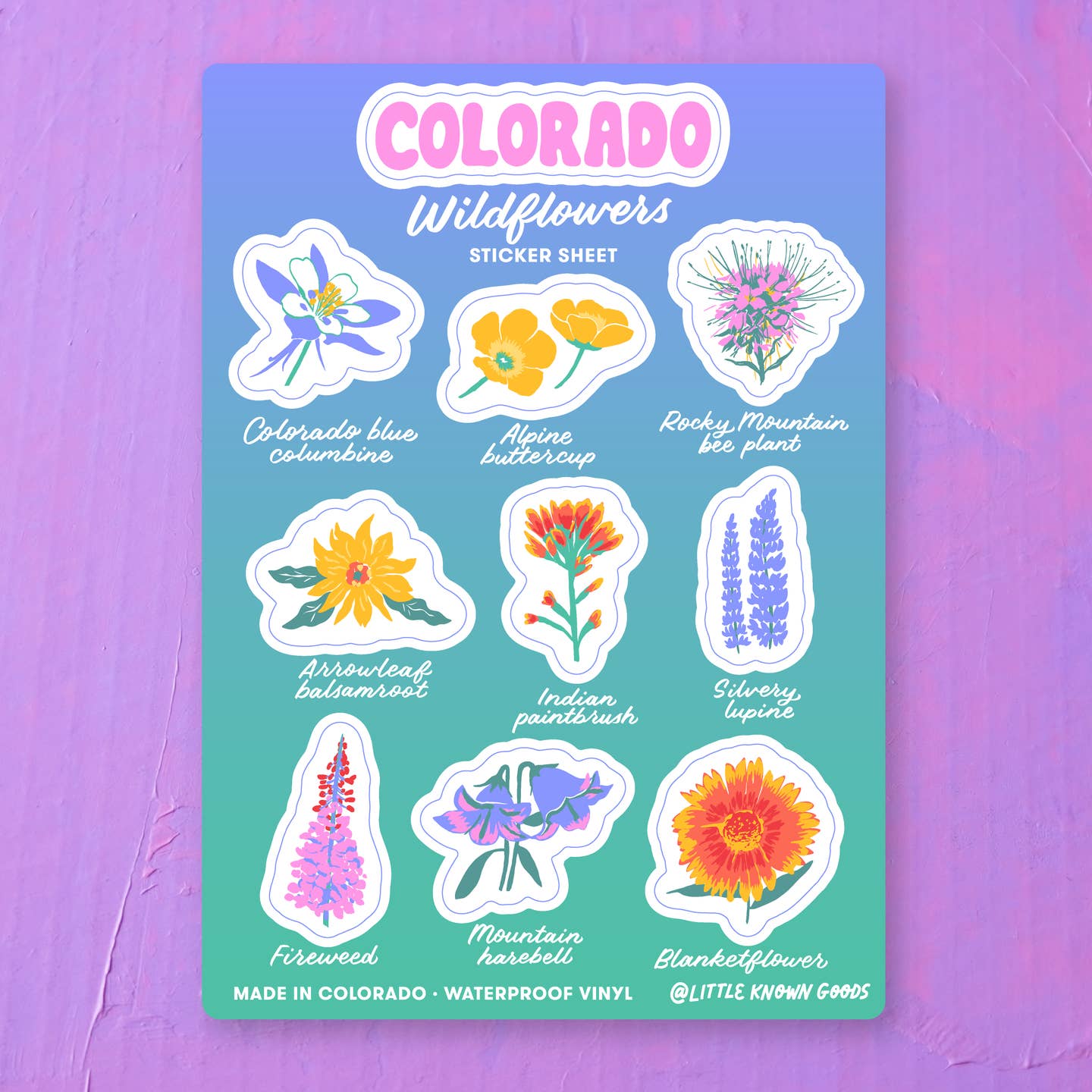 Colorado Wildflowers Sticker Sheet