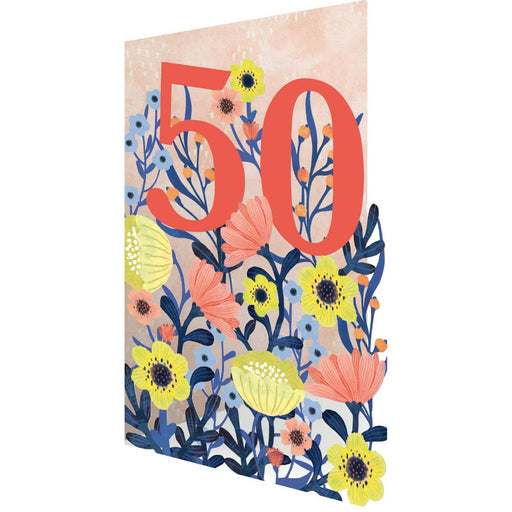50 Summer Florals Lasercut Birthday Card