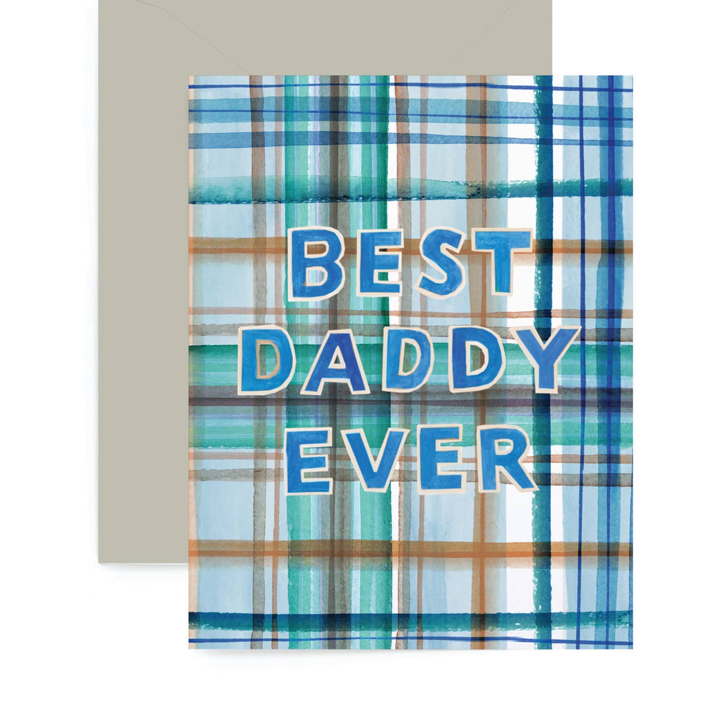 Best Daddy Ever Plaid Card