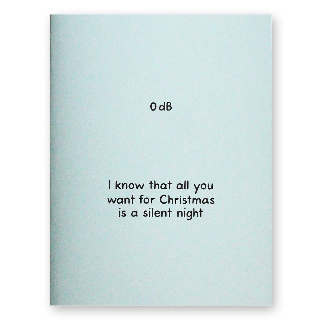 0 dB Silent Night Decibels Christmas Card