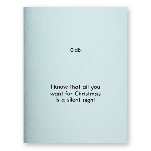 0 dB Silent Night Decibels Christmas Card