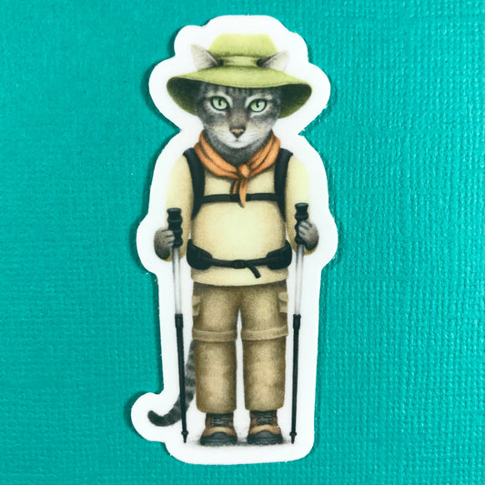 Hiker Cat Sticker