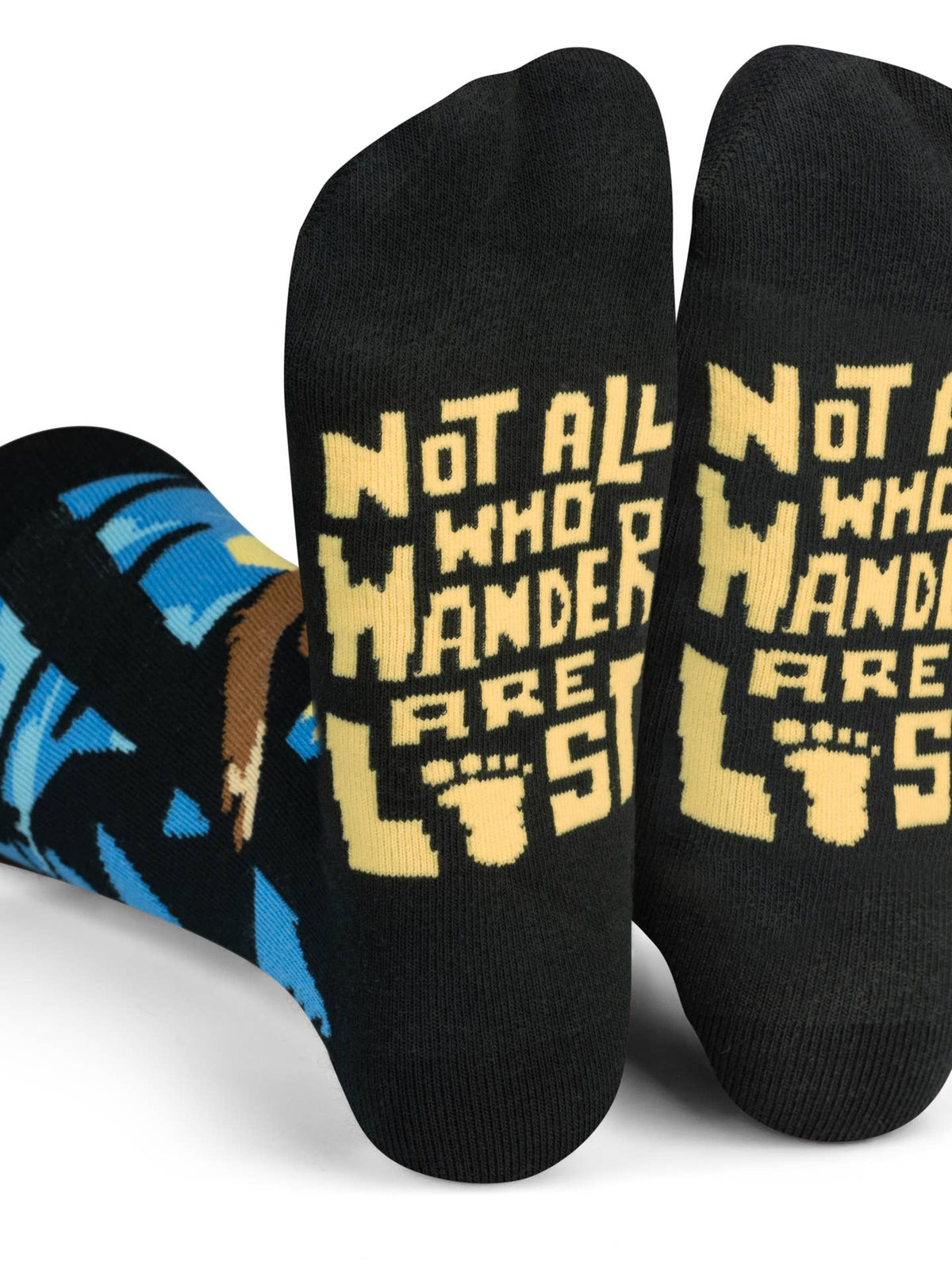 Not All Who Wander Are Lost Bigfoot Socks