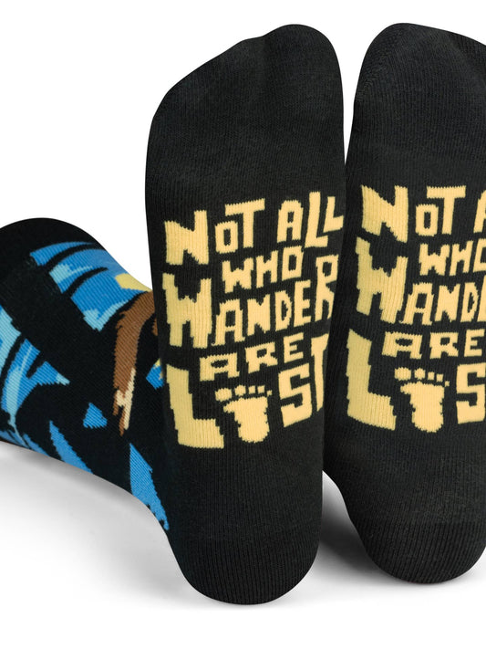 Not All Who Wander Are Lost Bigfoot Socks