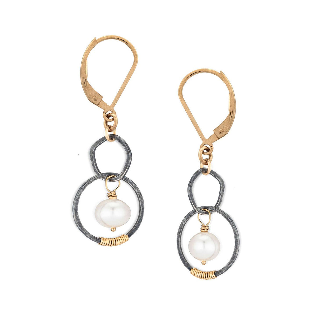 Poem Black & Gold Pearl Earrings