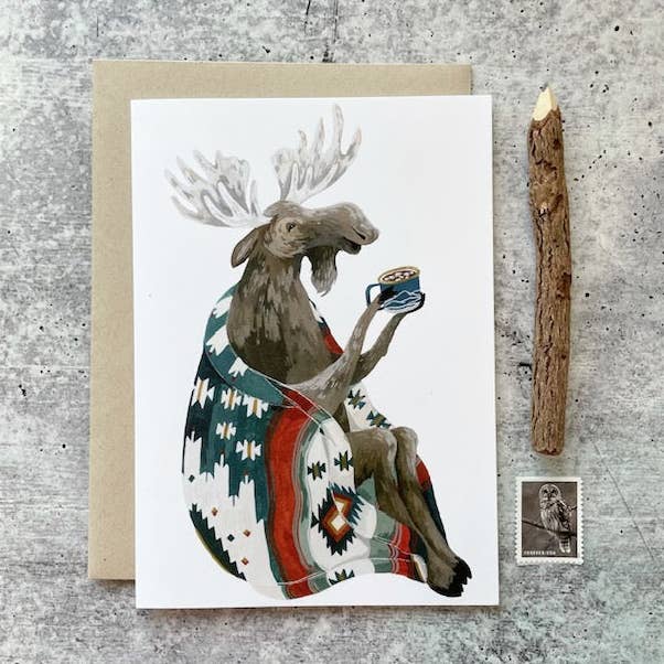 Aztec Moose Blank Card