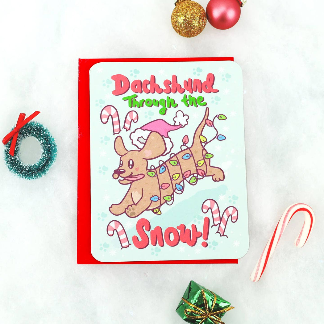 Dachshund Through the Snow Dog Card