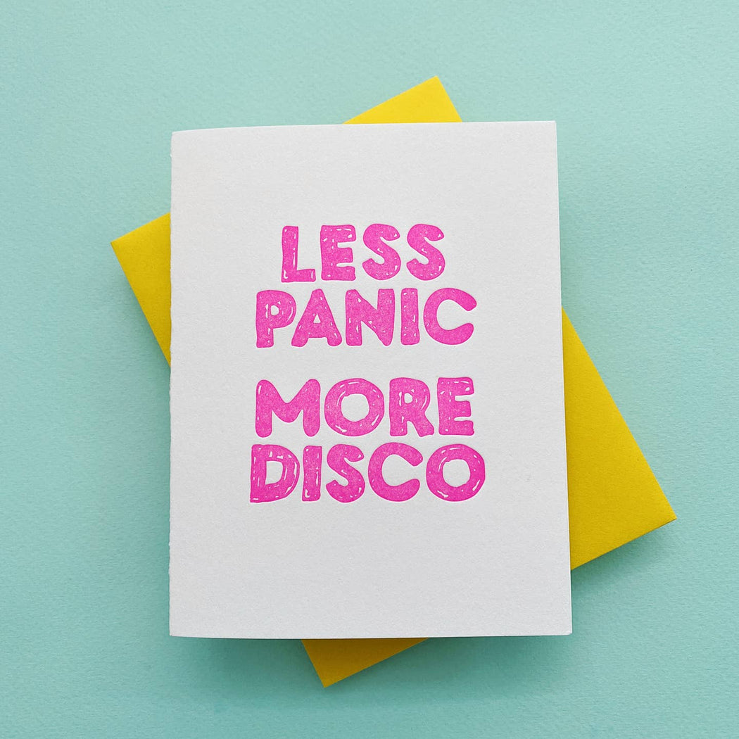 Less Panic More Disco Card