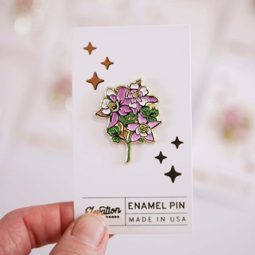 Columbine State Colorado Flower Enamel Pin