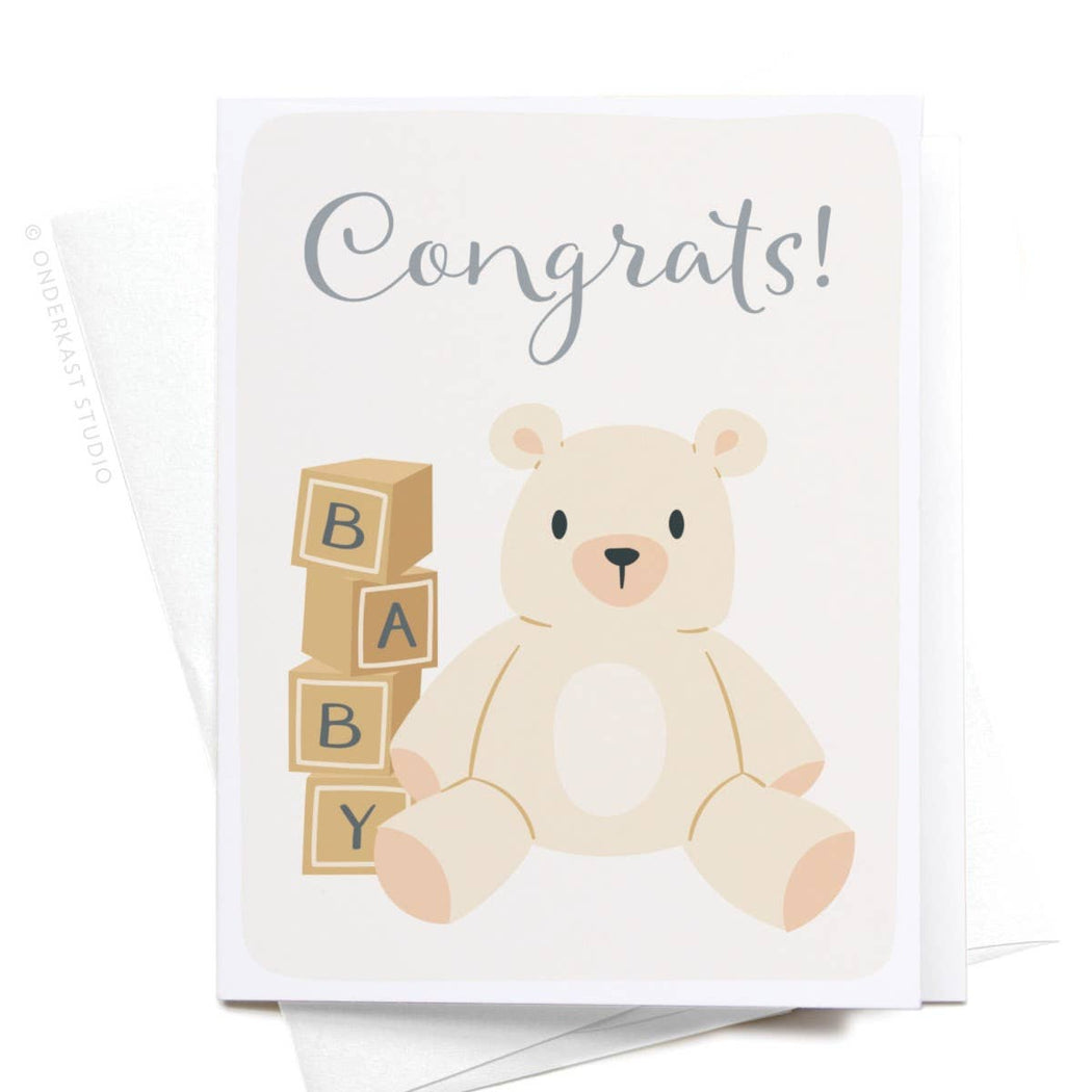Congrats Teddy Bear Baby Card