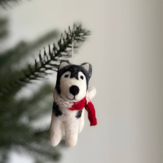Felt Husky Ornament