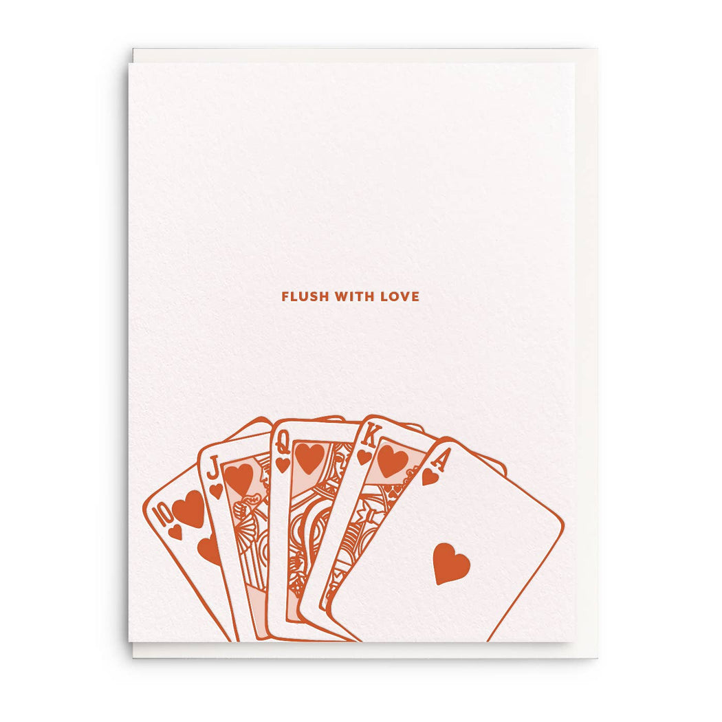 Flush with Love Heart Card