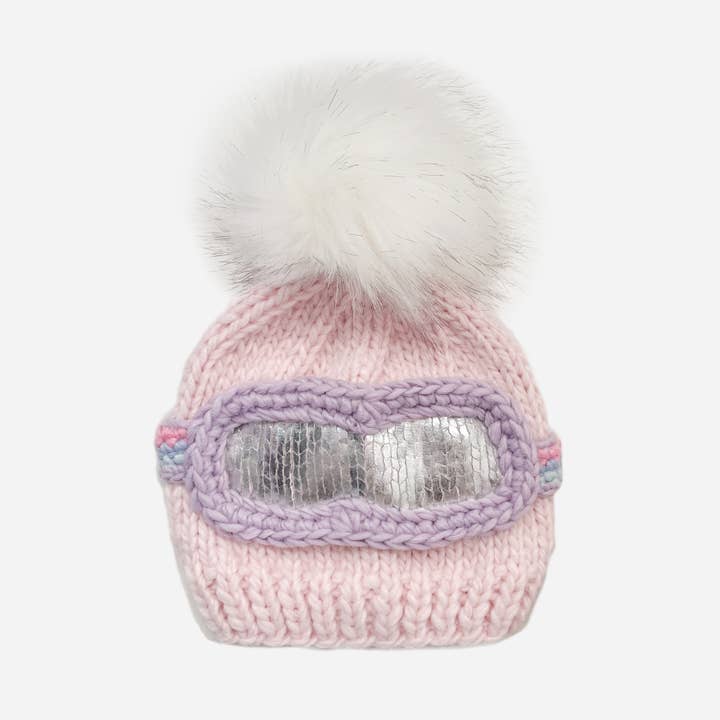 Pink Ski Goggles Baby Kids Beanie