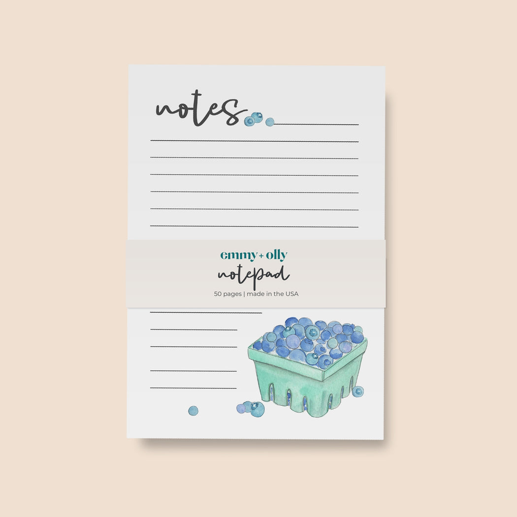 Blueberry Notes Notepad