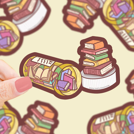 Reading Books Rx Prescription Vinyl Sticker