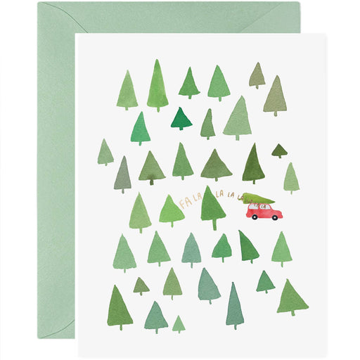 Fa La La La La Trees Car Card