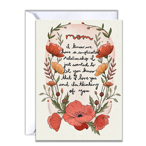 Mom Complicated Relationship Mothers Day Card