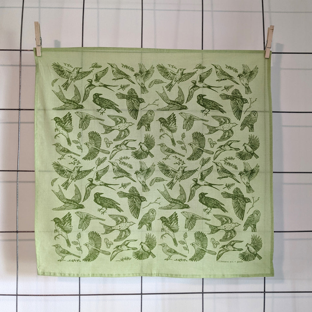 Green Birds Cotton Bandana