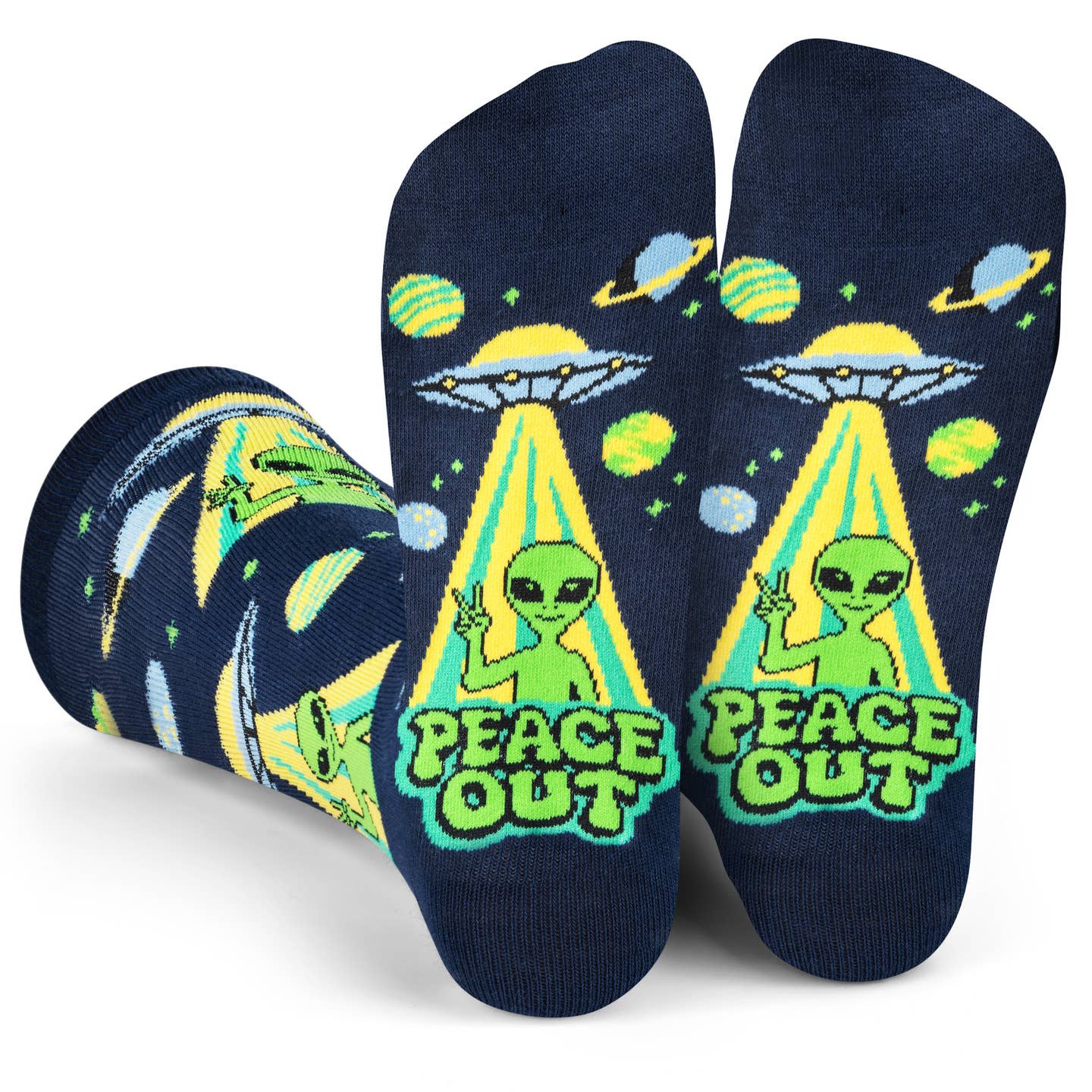 Peace Out Alien Socks