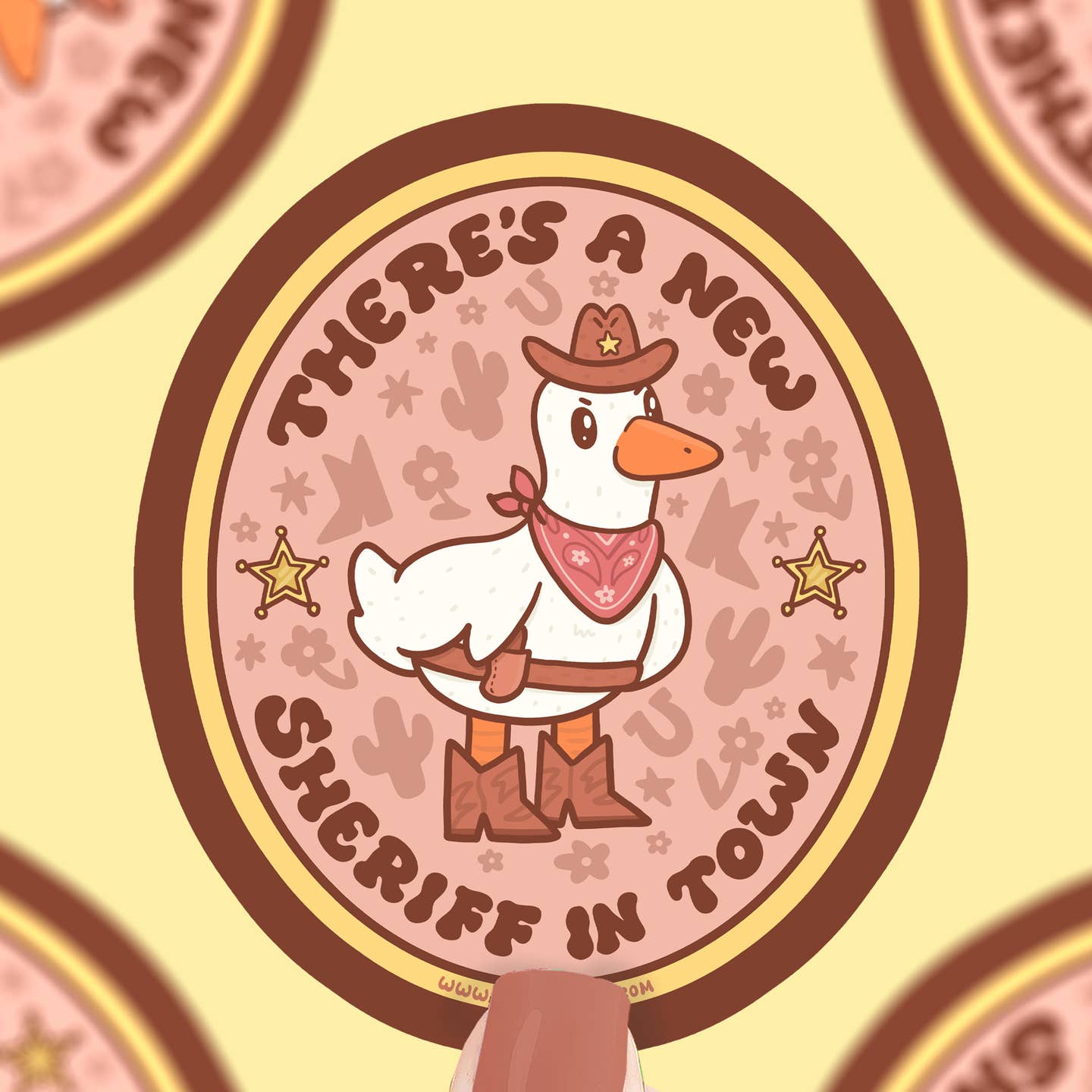 New Sheriff in Town Duck Vinyl Sticker