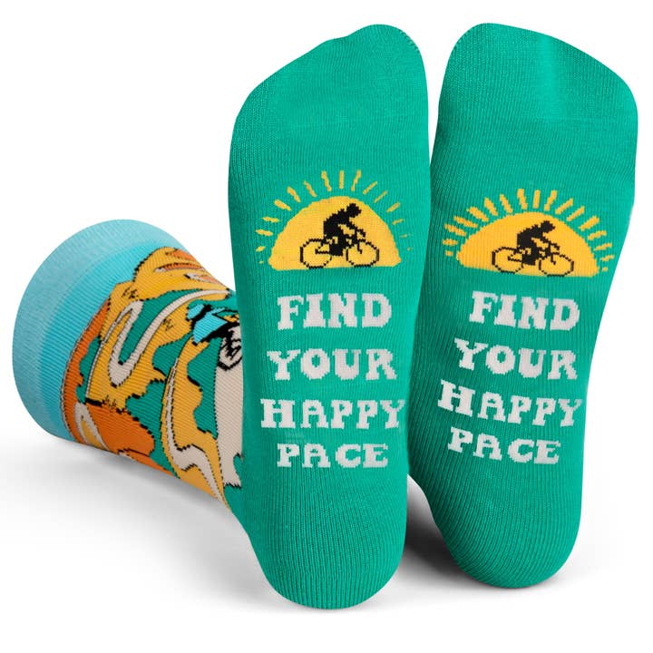 Biking Find Your Happy Pace Socks