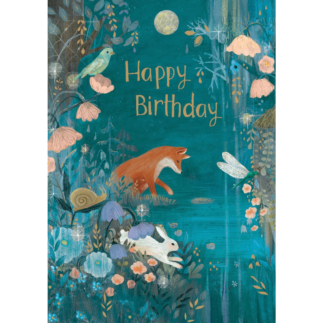 Enchanting Fox Lasercut Birthday Card