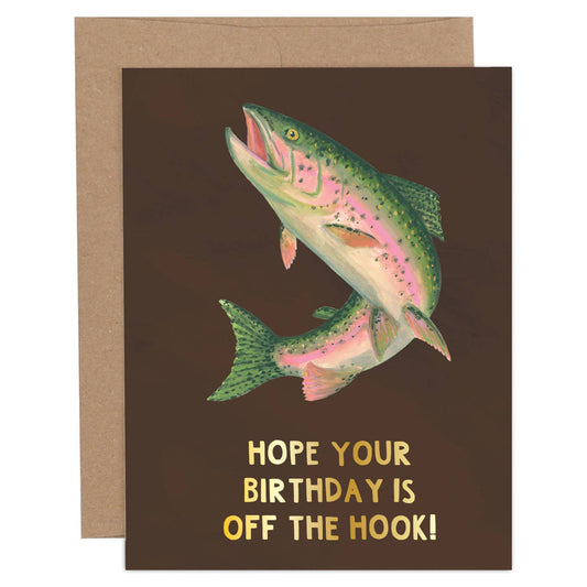 Off the Hook Fish Birthday Card