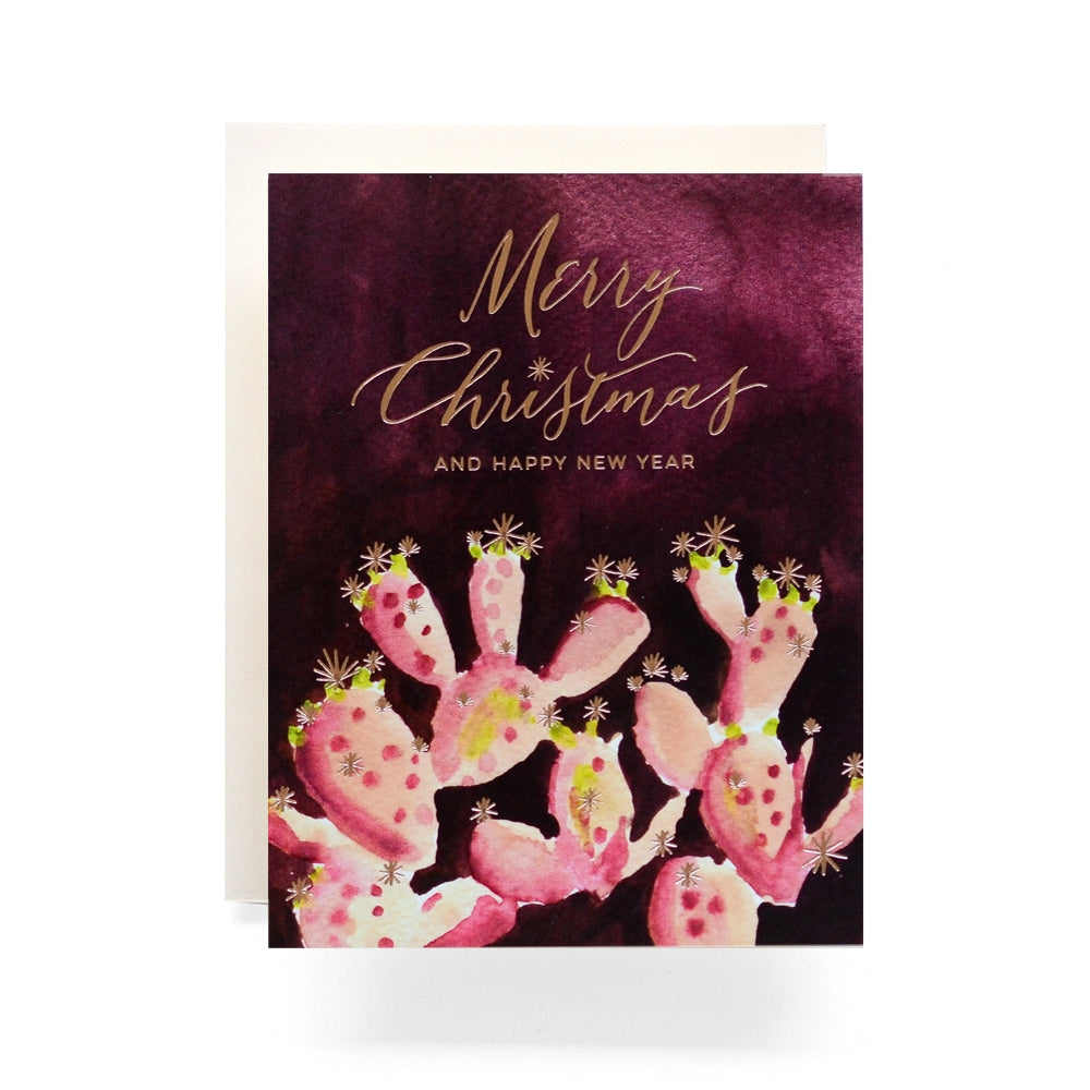 Cactus Merry Christmas New Year Card