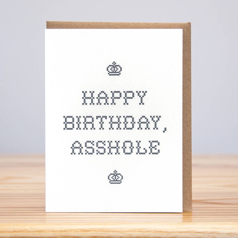 Asshole Cross Stitch Birthday Card