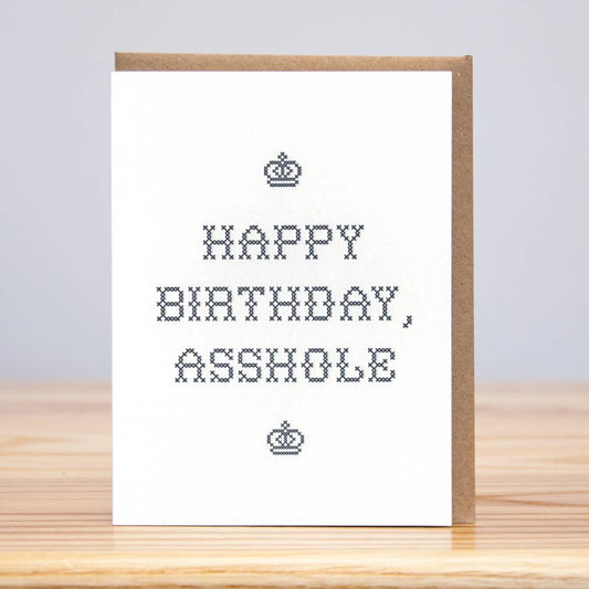 Asshole Cross Stitch Birthday Card
