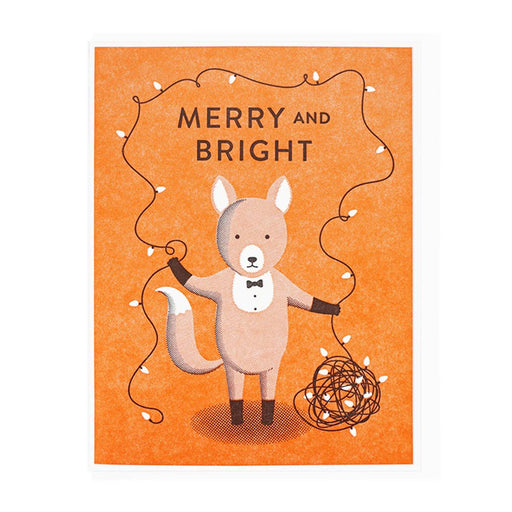 Merry and Bright Tuxedo Fox Card