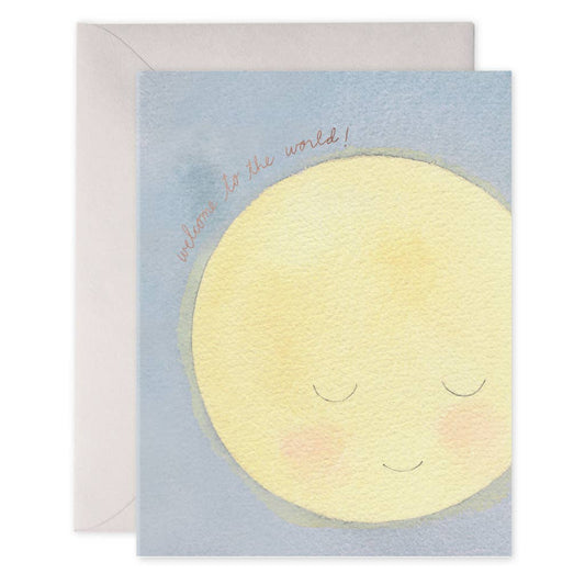 Moon Welcome to the World Baby Card