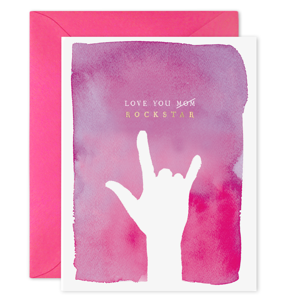 Love You Mom Rockstar Hand Card