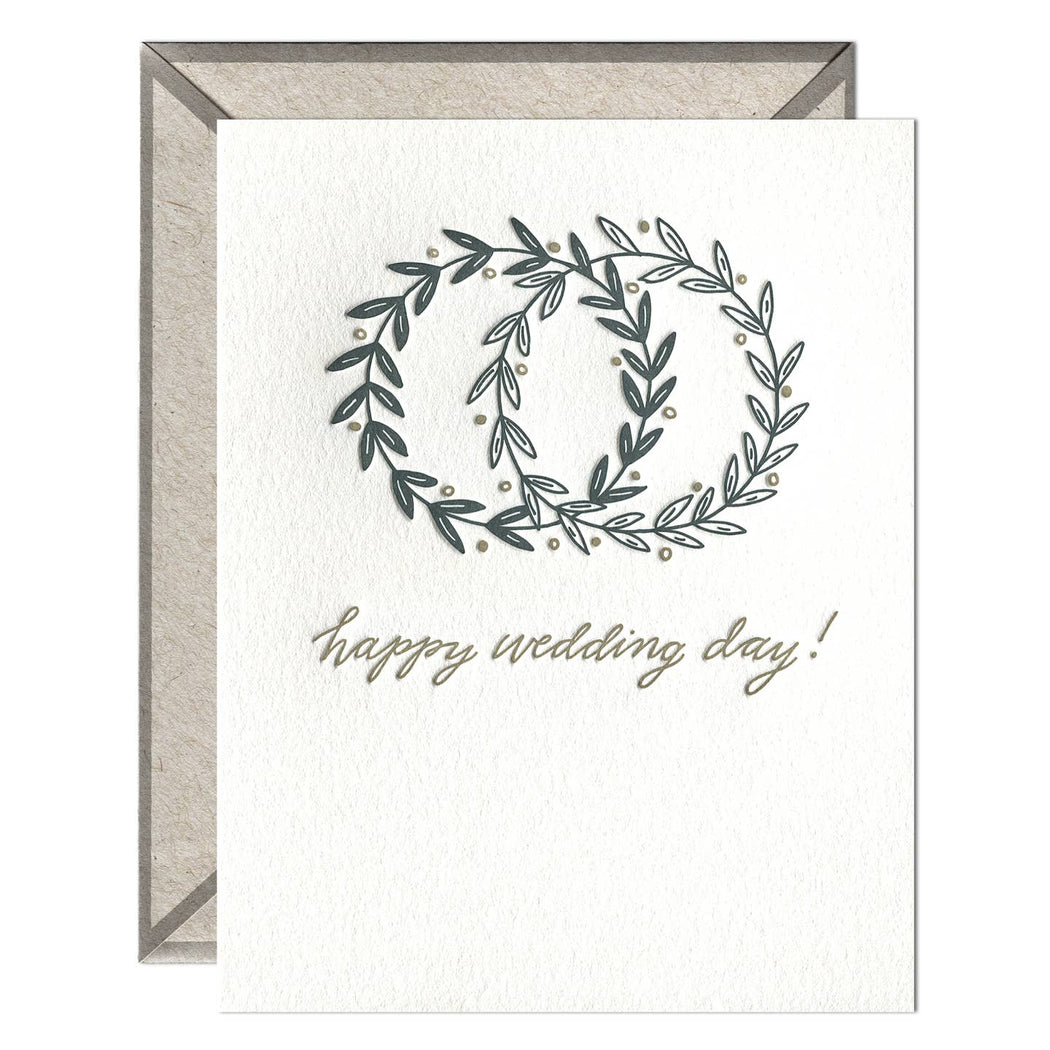 Wreaths Happy Wedding Day Card