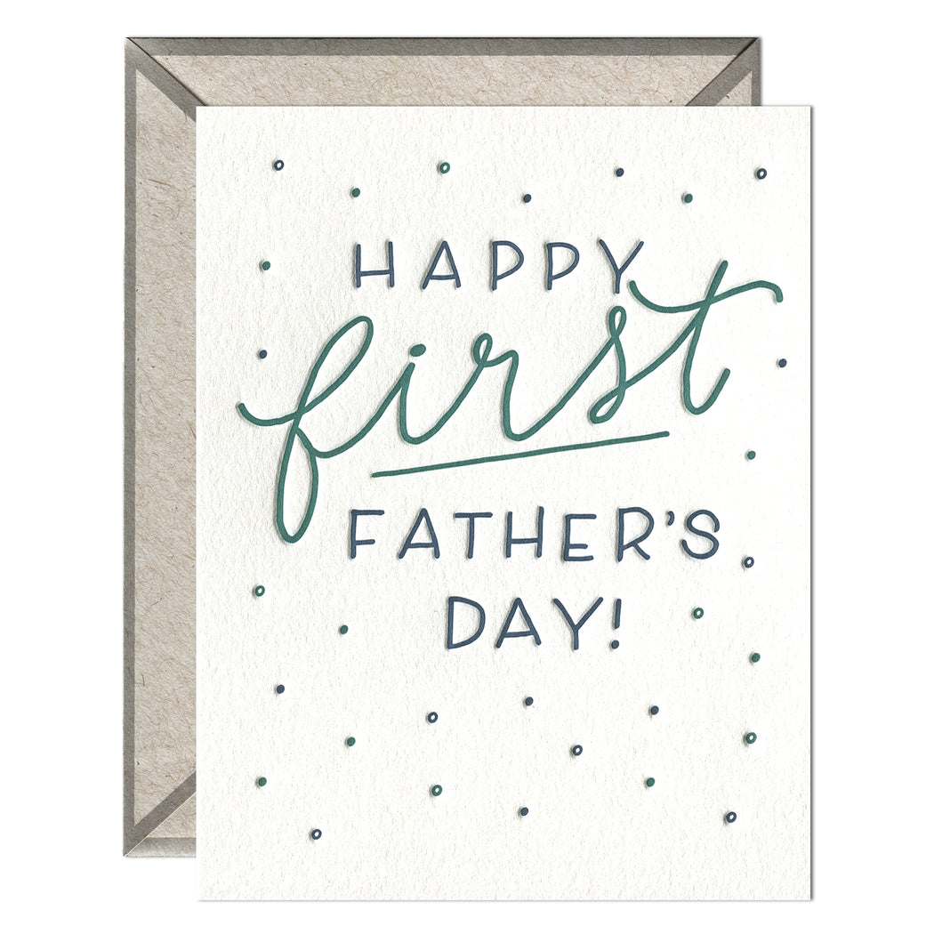 Happy First Fathers Day Dots Card