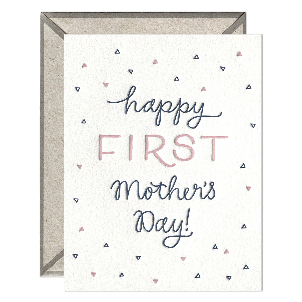 Happy First Mothers Day Triangles Card