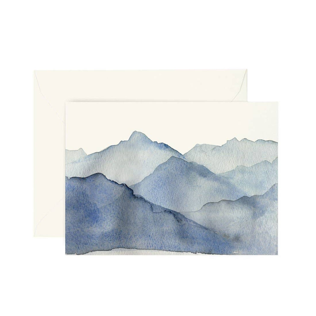 Blue Mountains Watercolor Card