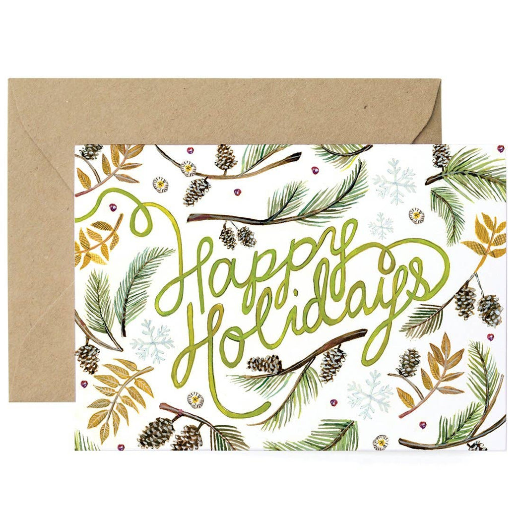 Happy Holiday Greenery Cards