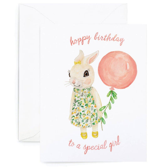 Bunny Hoppy Birthday Special Girl Card