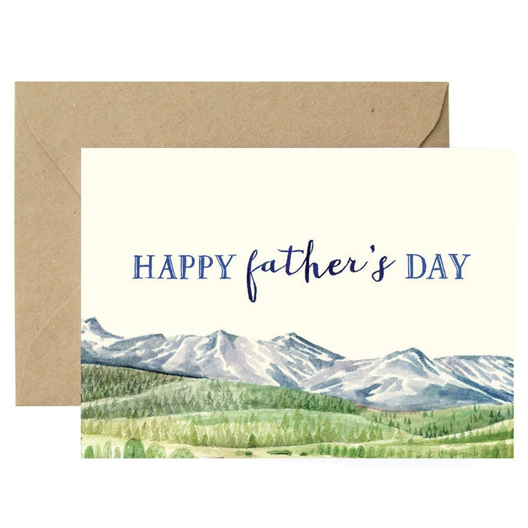 Fathers Day Mountain Watercolor Card