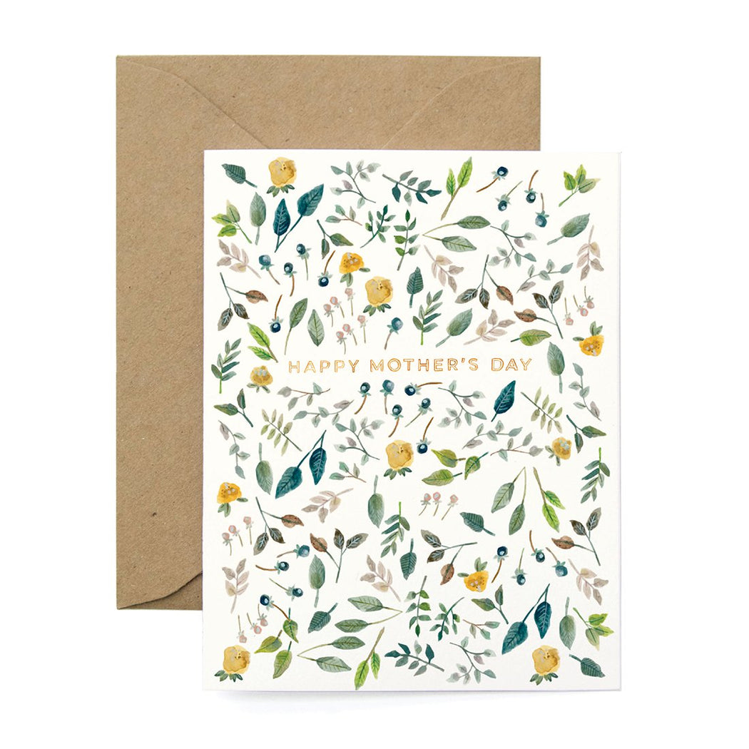 Botanic Leaves Happy Mothers Day Card
