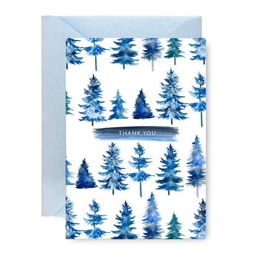 Blue Trees Evergreen Thank You Card