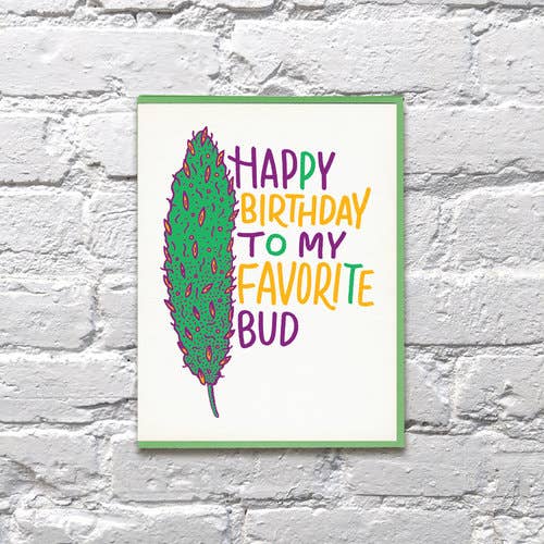 Favorite Bud Weed Pot Birthday Card